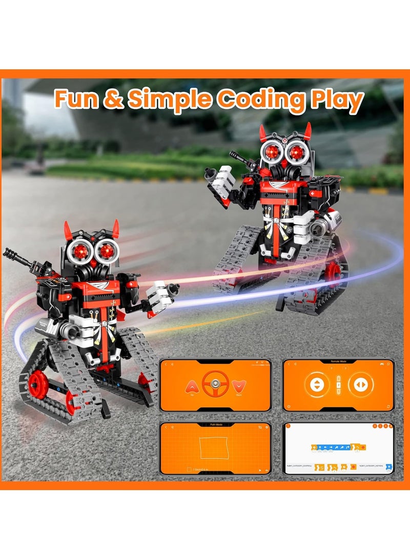 Robot Building Remote Control Gift STEM Building Kit for Boys Ages 8-12 - 3 in 1 Educational Toy for Boys Ages 6 7 8 9 10 11 12+ Kids Birthday Gift - Track Racing Tank Robot (Red Robot) - Image 4