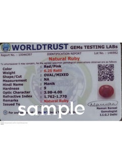 LMDPRAJAPATIS Certified Unheated Untreatet 6.25 Ratti 5.75 Carat Natural Ruby Loose Gemstone For Women'S And Men'S  - Image 3