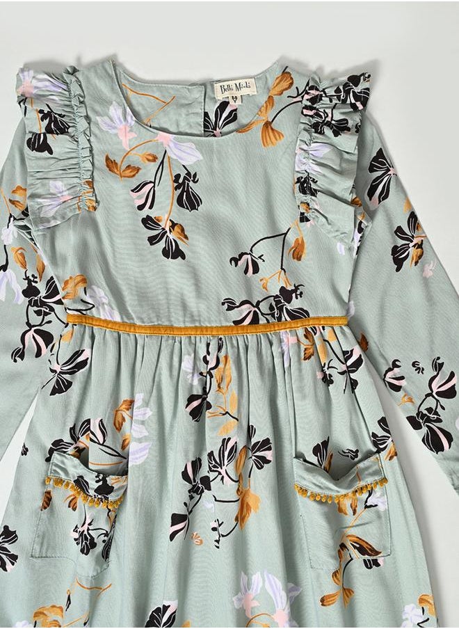 BELLA MODA All-Over Print Ruffle Sleeves Dress by Styli  - Image 2