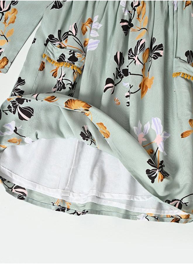 BELLA MODA All-Over Print Ruffle Sleeves Dress by Styli  - Image 3