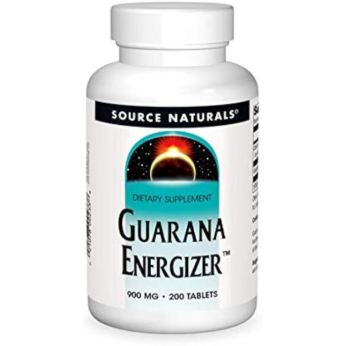 Source Naturals Guarana Energizer 900 mg Caffiene and Energy - 200 Tablets - Image 1