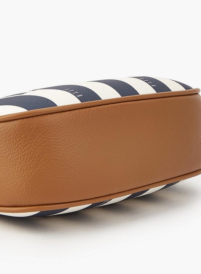 ELLE Safiano Striped Crossbody Bag With Chain Accent - Image 5
