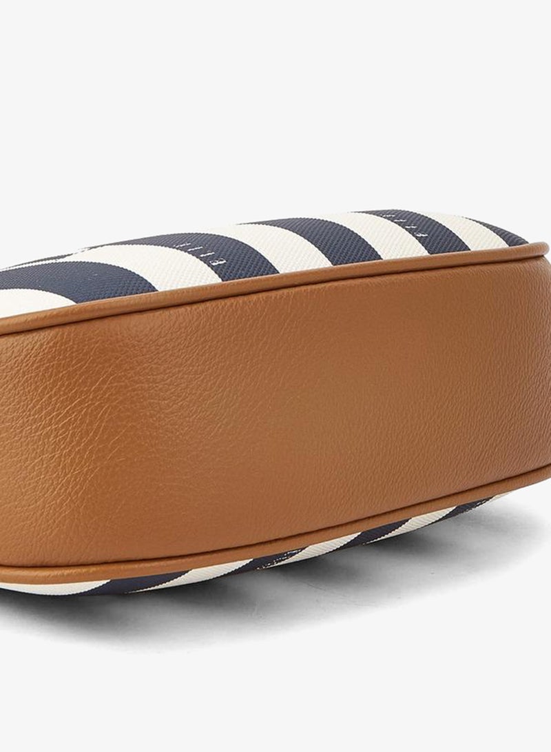 ELLE Safiano Striped Crossbody Bag With Chain Accent - Image 3