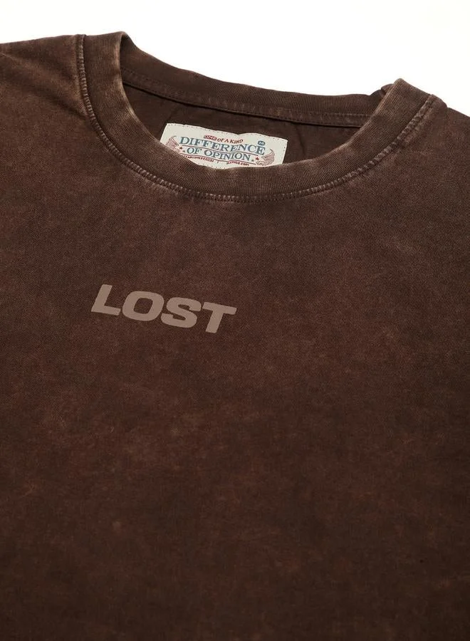 Difference of Opinion Men Oversized Acid Wash Printed T-Shirt