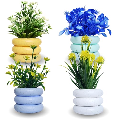 Flora Planet Artificial Plants for Home Decor | Realistic Looking | Home Decor Items | Durable Plastic | Wall Decor for Living Room | Perfect for Home | Dimensions: 6 cm X 15 cm (Pack of 4) - Image 1