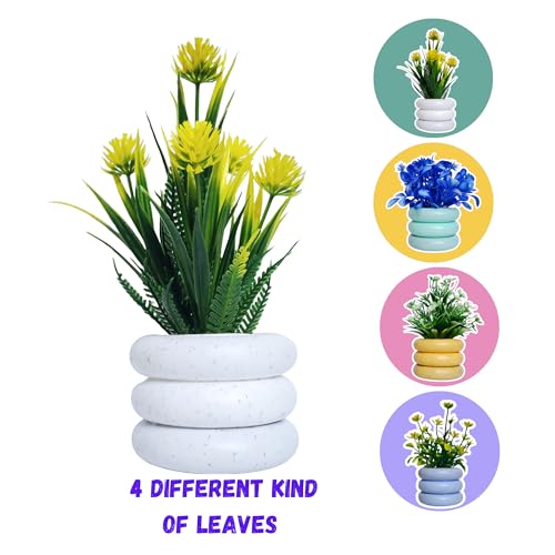 Flora Planet Artificial Plants for Home Decor | Realistic Looking | Home Decor Items | Durable Plastic | Wall Decor for Living Room | Perfect for Home | Dimensions: 6 cm X 15 cm (Pack of 4) - Image 4