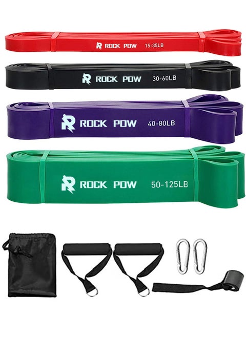 Resistance Bands Set 10Pcs Exercise Bands Workout Bands Elastic Bands for Exercise Pull Up Assistance Bands Fitness Bands Assist Set for Body Training Strength Weighted Gyms