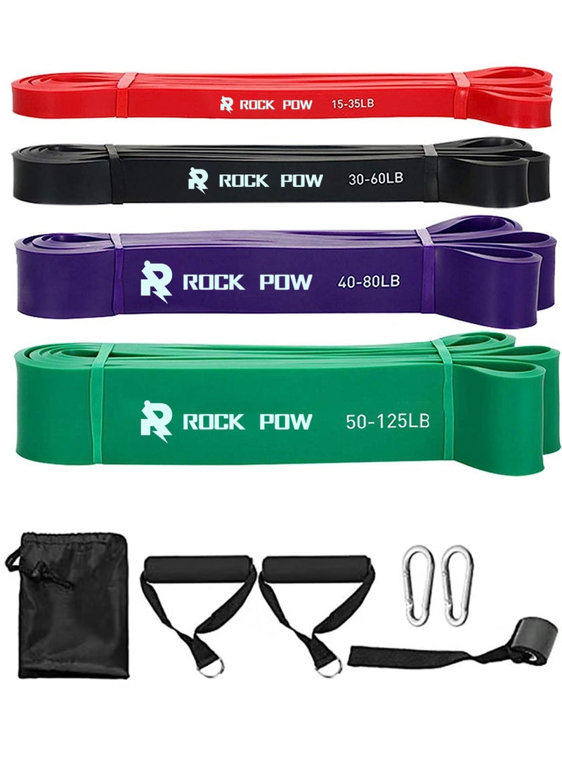 Rock Pow - Resistance Bands Set 10Pcs Exercise Bands Workout Bands Elastic Bands for Exercise Pull Up Assistance Bands Fitness Bands Assist Set for Body Training Strength Weighted Gyms - Image 1