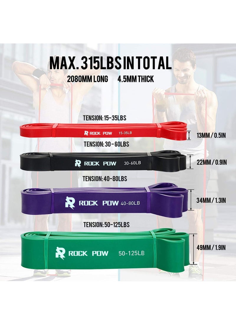 Rock Pow - Resistance Bands Set 10Pcs Exercise Bands Workout Bands Elastic Bands for Exercise Pull Up Assistance Bands Fitness Bands Assist Set for Body Training Strength Weighted Gyms - Image 1