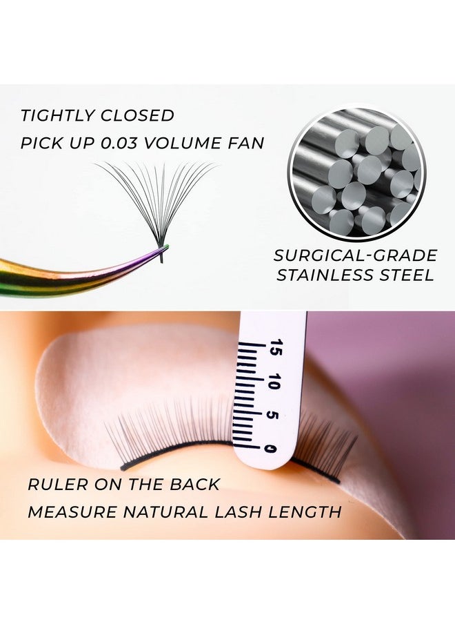 LLBA - Lash Tweezer Professional Volume False Lash Application Tool Multi Shapes & Purposes Tweezers Nonslip Grip Tweezers For Volume Isolation & Classic Lashes (Galaxy All The Fluff Volume) - Image 1