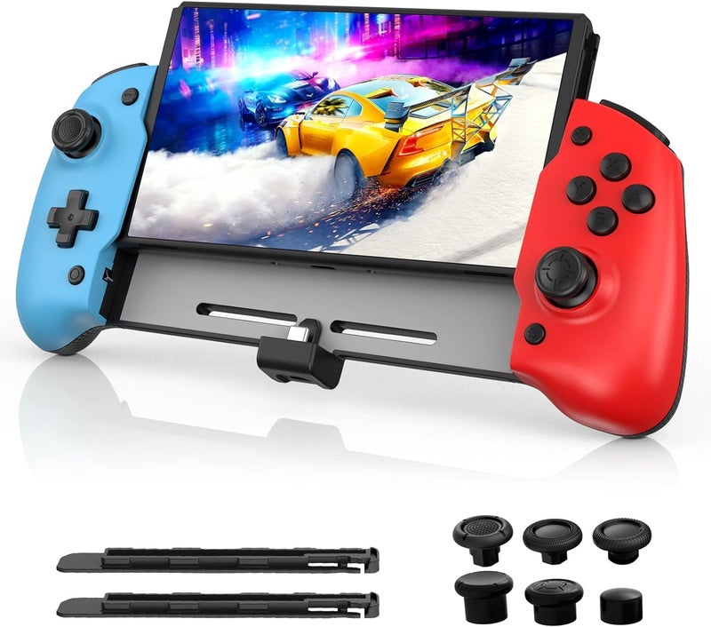NexiGo Hall Effect Gripcon (No Drift, No Deadzone) with Hall Sensing Joystick for Nintendo Switch/Switch OLED, Ergonomic Handheld Mode, 6-Axis Gyro, Mapping Function, Classic - Image 1