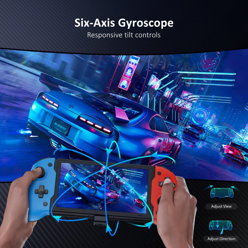 NexiGo Hall Effect Gripcon (No Drift, No Deadzone) with Hall Sensing Joystick for Nintendo Switch/Switch OLED, Ergonomic Handheld Mode, 6-Axis Gyro, Mapping Function, Classic - Image 4
