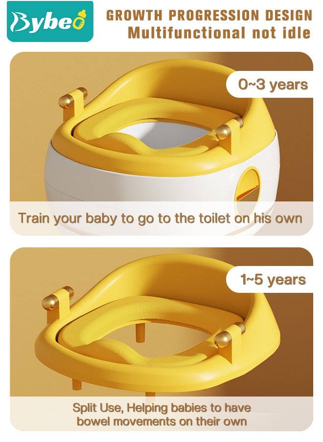 Bybeo 3 in 1 Kids Potty Training Seat with Anti-Slip Step Stool, Baby Toddler Luxcious Toilet Seats for Boys and Girls Multifunctional Toddler Bathroom Essential Easy to Clean and Use  - Image 2