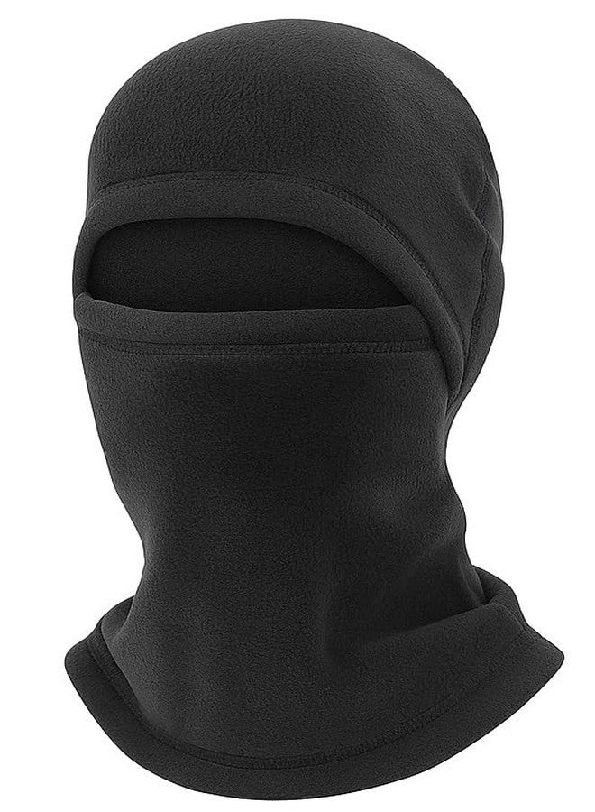 قناع شتوي من نورث ويند للرجال، للجنسين، مصنوع من الصوف القطبي السميك والدافئ، يغطي الوجه بالكامل، قبعة شتوية، قناع تزلج، إكسسوارات شتوية للرجال في الطقس البارد (أسود) - Image 1