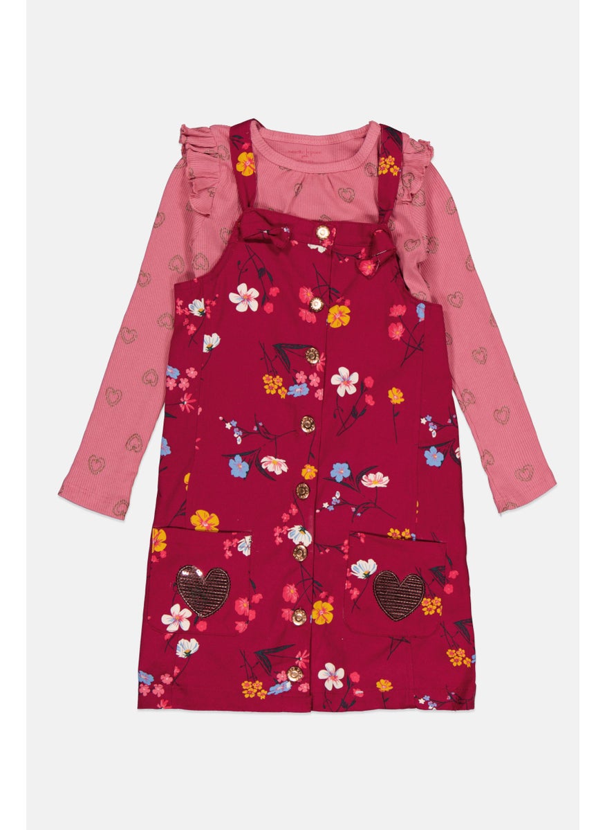 Nanette lepore Kids Girl 2 Piece Floral Dress And Long Sleeves Top, Multicolor  - Image 3