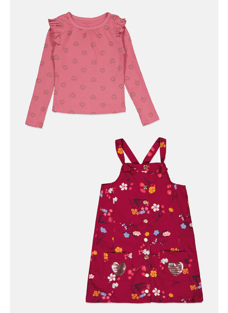 Nanette lepore Kids Girl 2 Piece Floral Dress And Long Sleeves Top, Multicolor  - Image 1