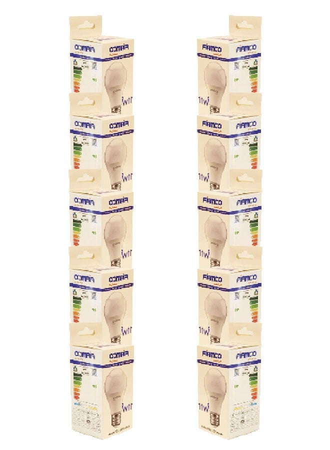 Fiamco LED bulb 11W white, set of 10 pieces - Image 4