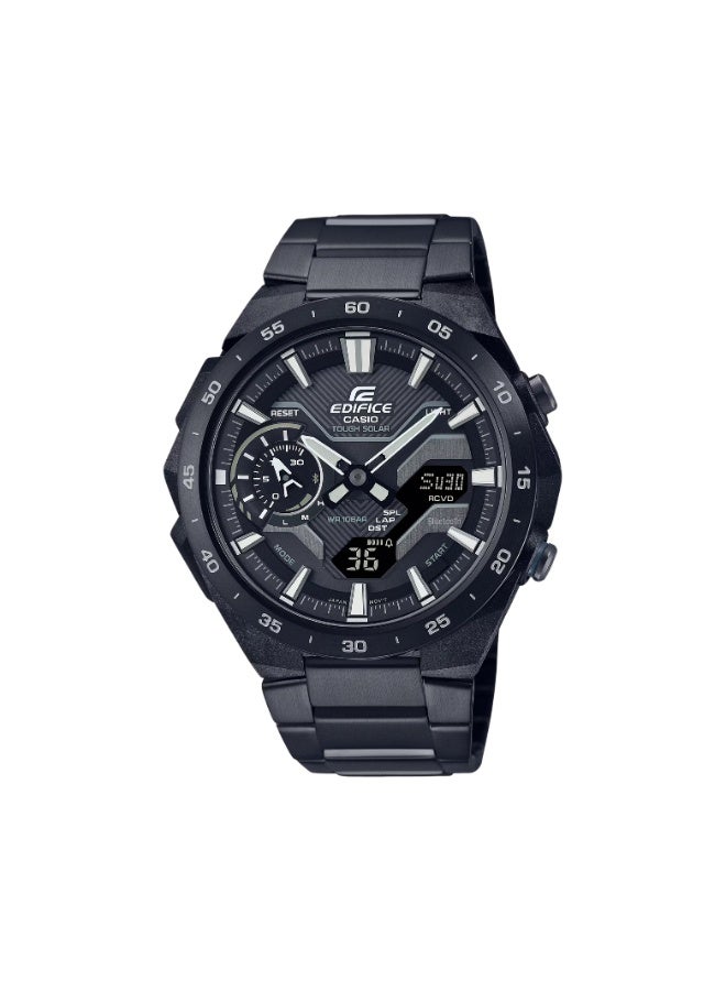 Casio Edifice ECB-2200DC-1ADF Men’s Bluetooth Solar Chronograph – All Black Windflow Design, Sapphire Glass, Stainless Steel Bracelet, 100M Water Resistant - Image 1