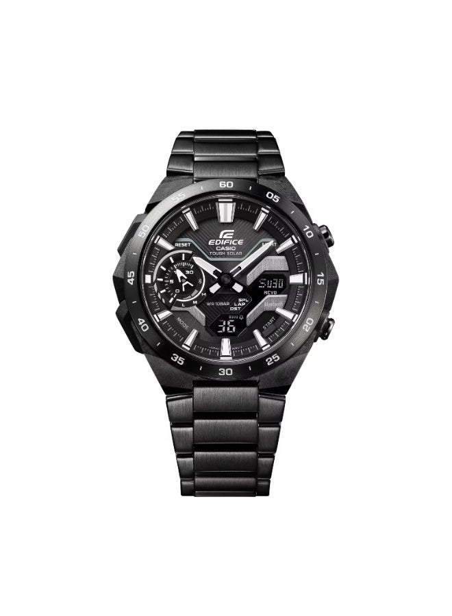 Casio Edifice ECB-2200DC-1ADF Men’s Bluetooth Solar Chronograph – All Black Windflow Design, Sapphire Glass, Stainless Steel Bracelet, 100M Water Resistant - Image 2
