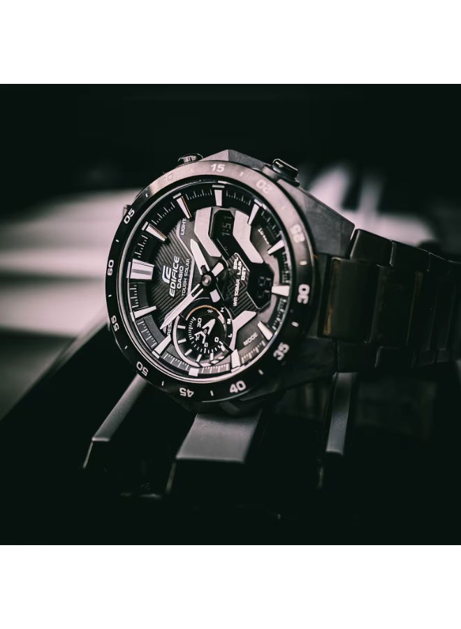 Casio Edifice ECB-2200DC-1ADF Men’s Bluetooth Solar Chronograph – All Black Windflow Design, Sapphire Glass, Stainless Steel Bracelet, 100M Water Resistant - Image 3