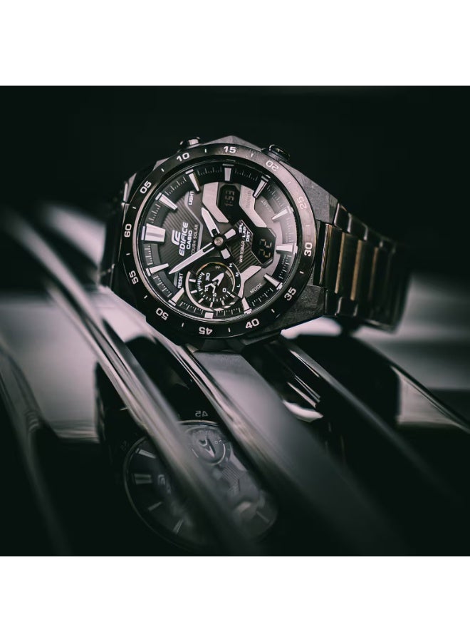 Casio Edifice ECB-2200DC-1ADF Men’s Bluetooth Solar Chronograph – All Black Windflow Design, Sapphire Glass, Stainless Steel Bracelet, 100M Water Resistant - Image 4