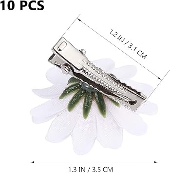 Lurrose 10pcs Daisy Hair Clips Cute Small Flower Hair Barrettes Braid Accessory Hair Pins for Ladies Girls - Image 2