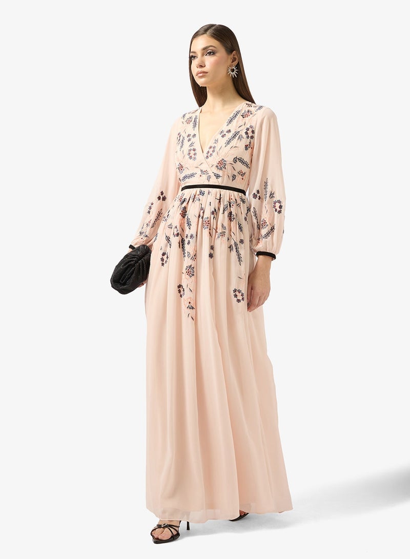 Frock and Frill V-Neck balloon sleeve dress - Image 1