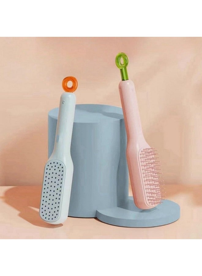 Samvarn Self-Cleaning Anti-Static Massage Comb, Self Cleaning Hair Brush, Massage Comb For Hair, Retractable Rotary Lift Self-Cleaning Comb, Women's Hair Styling Tool (D3) - Image 1