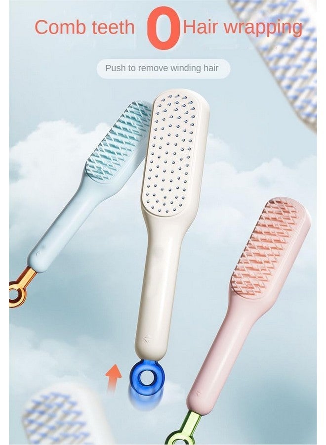 Samvarn Self-Cleaning Anti-Static Massage Comb, Self Cleaning Hair Brush, Massage Comb For Hair, Retractable Rotary Lift Self-Cleaning Comb, Women's Hair Styling Tool (D3) - Image 3