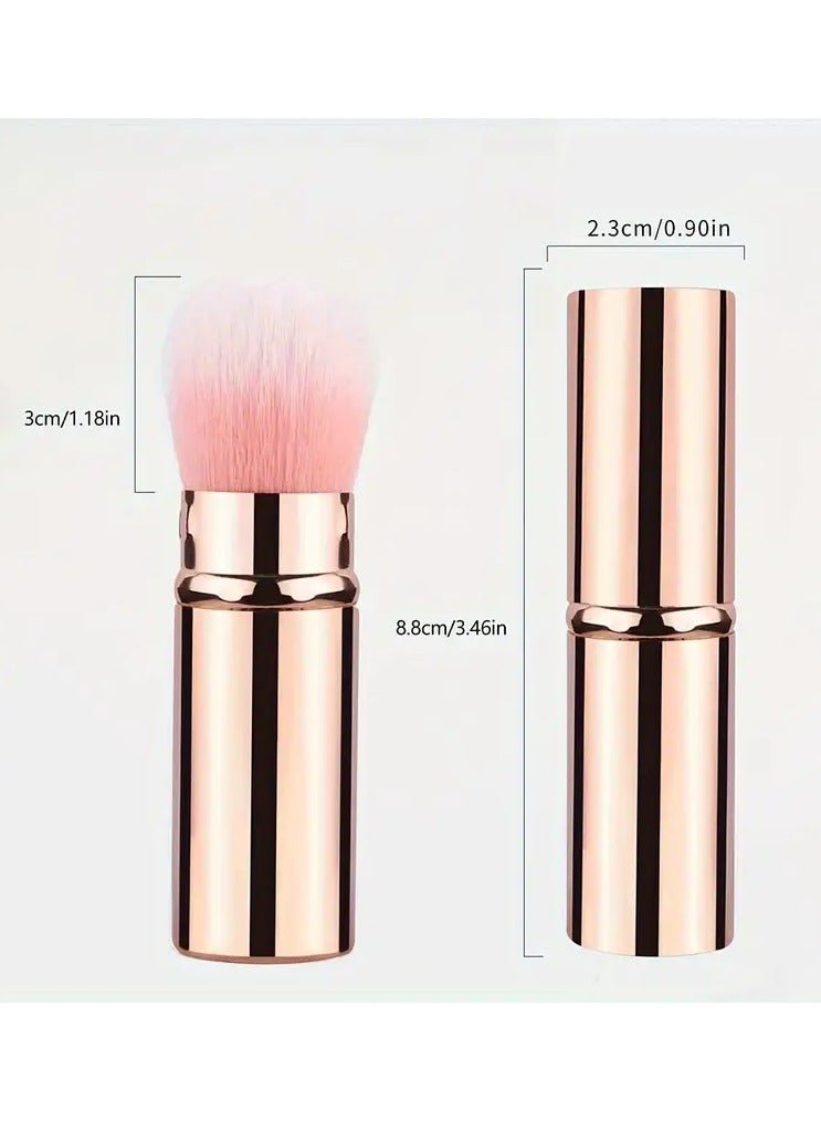 Goolsky فرش مكياج كابوكي قابلة للسحب 1 قطعة، فرشاة أحمر خدود للسفر، فرشاة بودرة محمولة عالية الجودة - Image 4