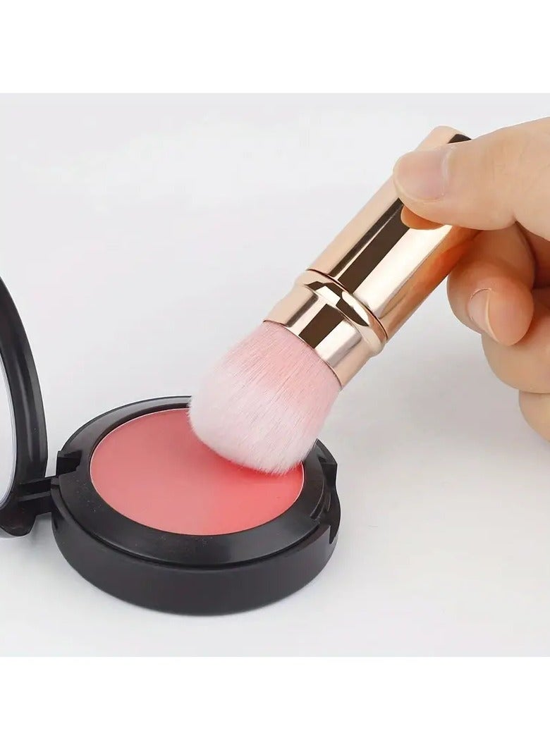 Goolsky فرش مكياج كابوكي قابلة للسحب 1 قطعة، فرشاة أحمر خدود للسفر، فرشاة بودرة محمولة عالية الجودة - Image 2