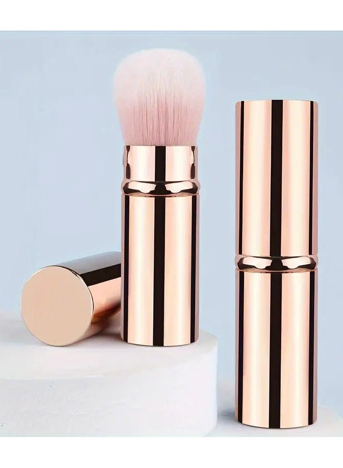 Goolsky فرش مكياج كابوكي قابلة للسحب 1 قطعة، فرشاة أحمر خدود للسفر، فرشاة بودرة محمولة عالية الجودة - Image 1