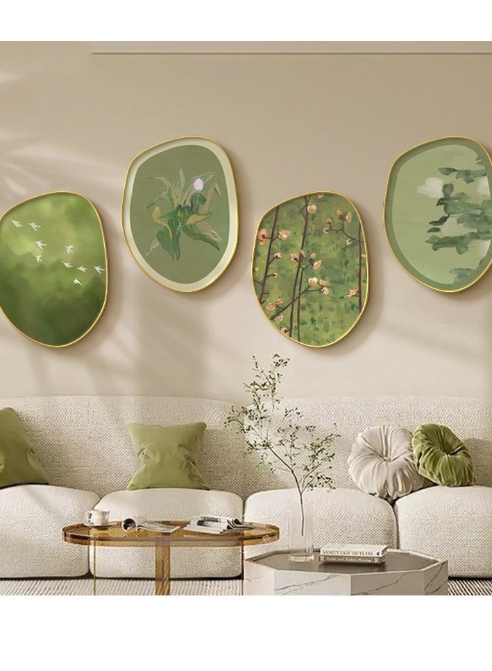 Cream Style Ins Living Room Decoration Painting Small Fresh Green Plants Restaurant Combination Mural Creative Sofa Background Wall Hanging Painting  - Image 3