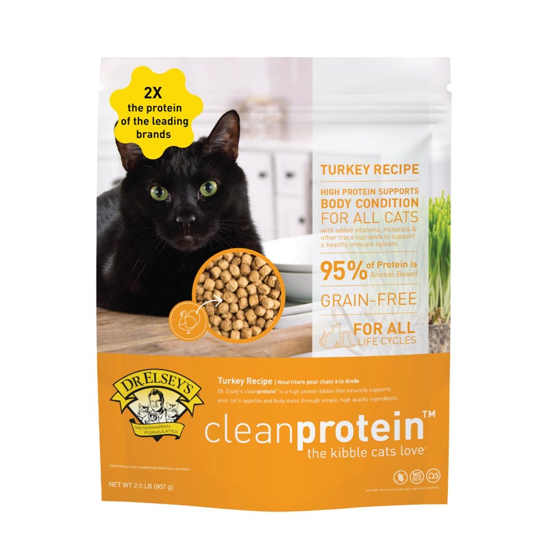 Dr. Elsey's cleanprotein Turkey Cat Kibble 2 lb. Bag - Image 1