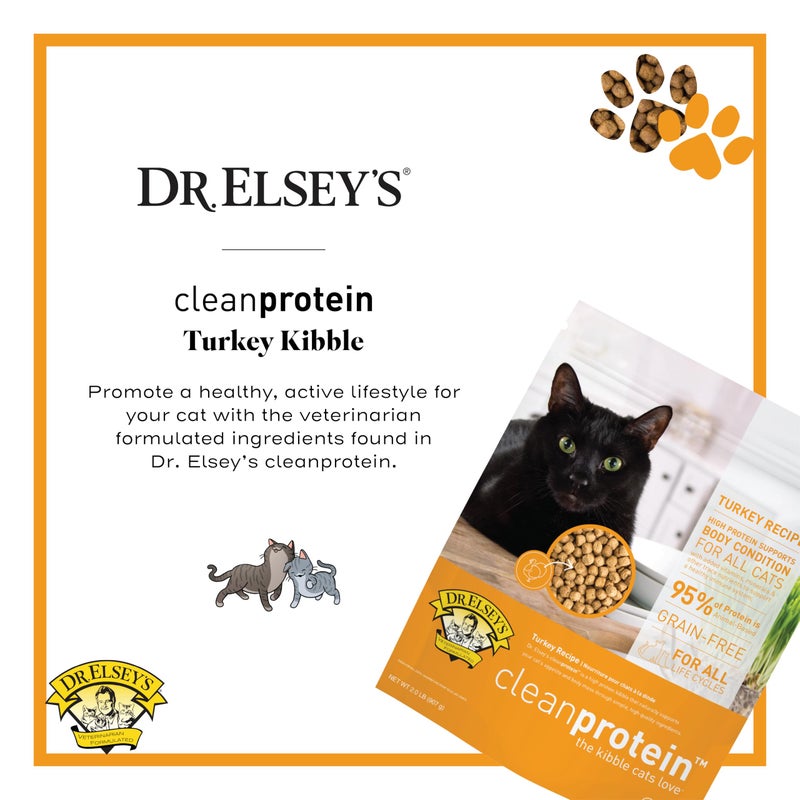 Dr. Elsey's cleanprotein Turkey Cat Kibble 2 lb. Bag - Image 3