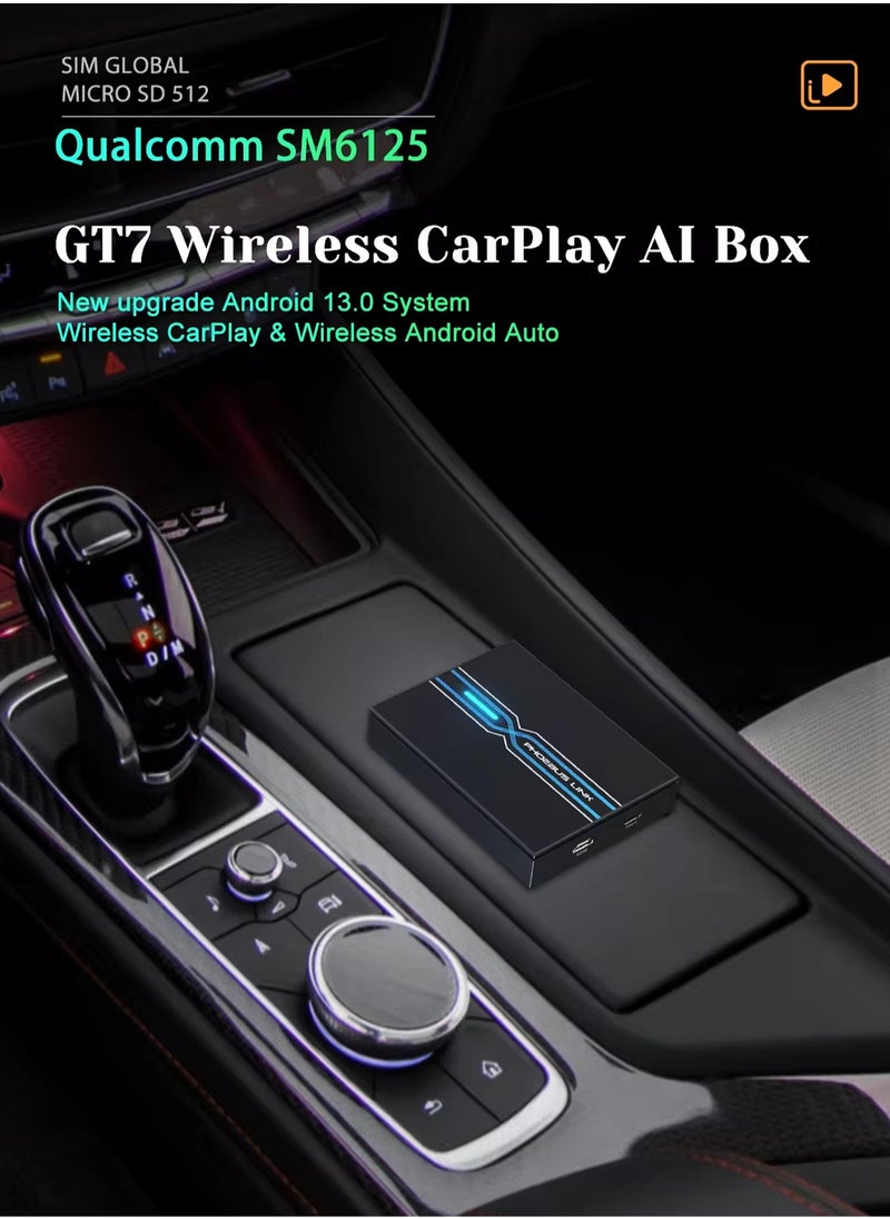 Mi VAZA - Wireless CarPlay Box - Wireless Android Auto - 3-in-1 Car AI Box - Car Link Kit - Android 13.0 - Car Adapter Box - Support 5G/2.4G Wifi, Bluetooth 5.0, Mirco SD Card, 4G LET - 8+128GB - Image 1