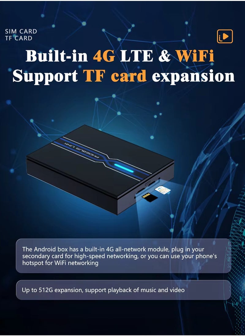 Mi VAZA - Wireless CarPlay Box - Wireless Android Auto - 3-in-1 Car AI Box - Car Link Kit - Android 13.0 - Car Adapter Box - Support 5G/2.4G Wifi, Bluetooth 5.0, Mirco SD Card, 4G LET - 8+128GB - Image 1
