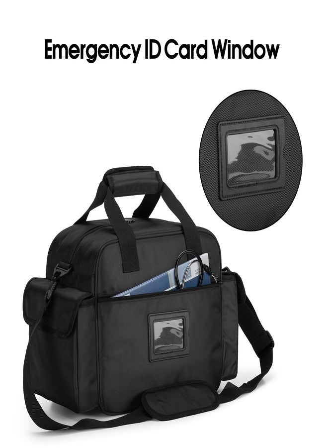 Trunab Home Health Nurse Bag Empty, Portable Medical Supplies Shoulder Bag for Hospice, Home Visit, Hospital Interns, Black, Bag Only - Image 4