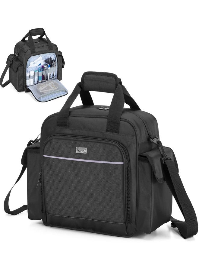 Trunab Home Health Nurse Bag Empty, Portable Medical Supplies Shoulder Bag for Hospice, Home Visit, Hospital Interns, Black, Bag Only - Image 1