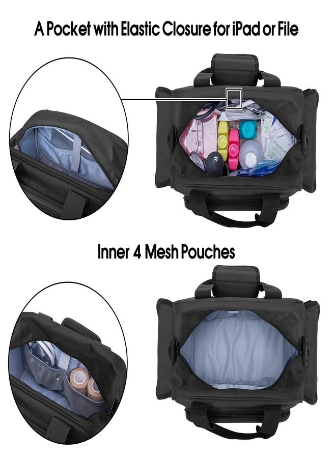 Trunab Home Health Nurse Bag Empty, Portable Medical Supplies Shoulder Bag for Hospice, Home Visit, Hospital Interns, Black, Bag Only - Image 3