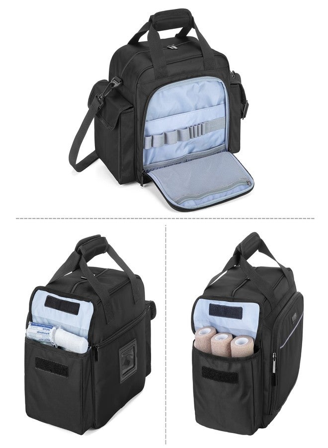 Trunab Home Health Nurse Bag Empty, Portable Medical Supplies Shoulder Bag for Hospice, Home Visit, Hospital Interns, Black, Bag Only - Image 2
