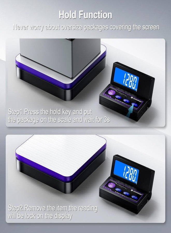 يونيواي ميزان شحن بريدي لاسلكي رقمي من UNIWEIGH، دقة تصل إلى 110 رطل/0.1 أونصة - Image 5