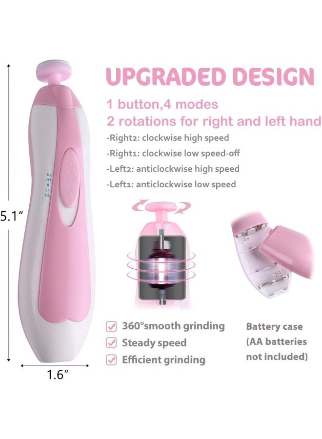 Consevisen Baby Nail Trimmer Electric Nail File Baby Nail Clippers, 20 in 1 Safe Nail Filer Grinder Kit for Newborn Infant Toddler Kids or Adults Toes Fingernails Care Trim Polish, Led Light and Grinding Heads - Image 3