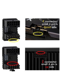 KASTWAVE 12VHPWR 12+4 Pin Angled Connector - PCI-e 5.0 16 Pin GPU 180° Adapter, U-Turn Power Adapter for RTX40' Series Graphics Card  - Image 2