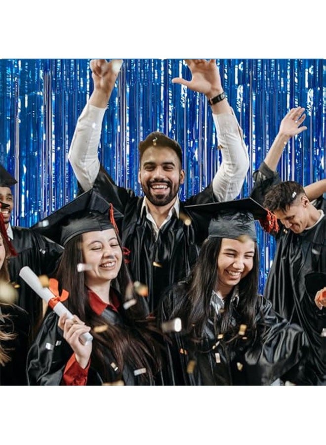 حزمة 2 ديكورات الحزب الأزرق إمدادات ديكور الحزب المحيط الحزب الأزرق تدفقات ديكورات عيد الميلاد Tinsel ورق ستائر حافة كشك الصور أدوات الاحتفال ديكورات الحزب - Image 3