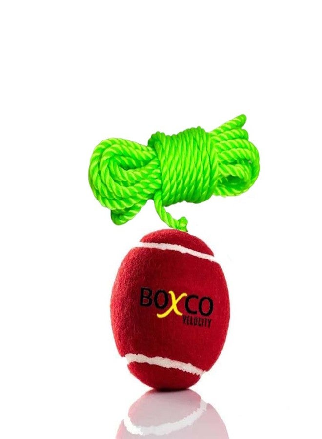 BOXCO Velocity Heavy Weight Hanging Tennis Cricket Ball for Match Practice & Training, Hanging Cricket Ball for Indoor/Outdoor Knocking (Maroon, Pack of 1) - Image 1
