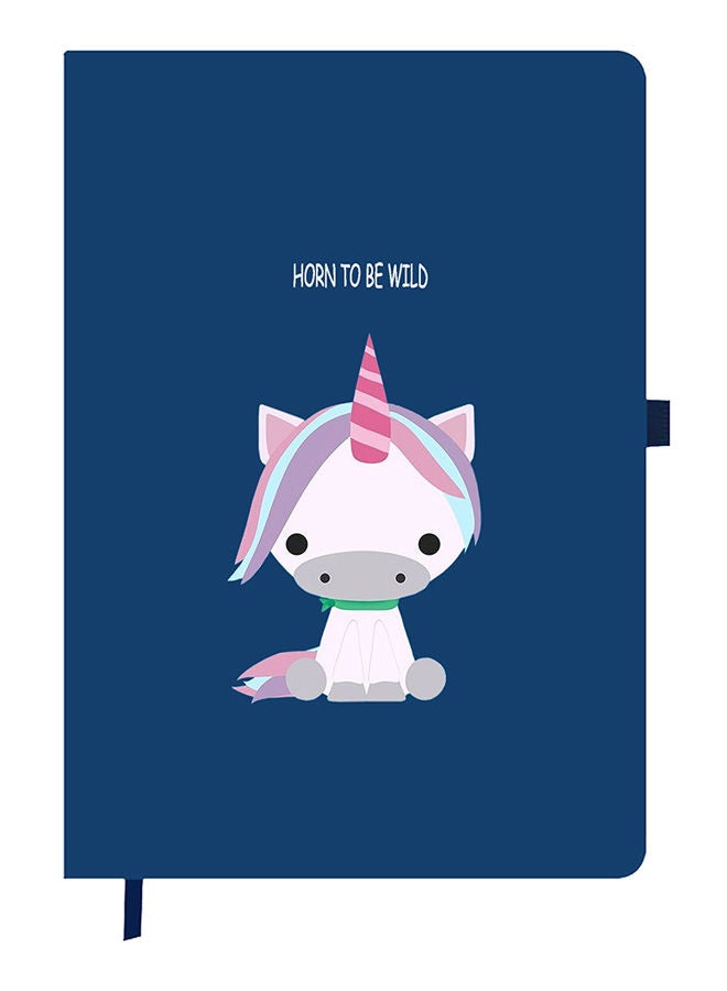 Theodor Designer A5 Thick Blue Hardcover Notebook Born-To-Be-Wild - Image 1