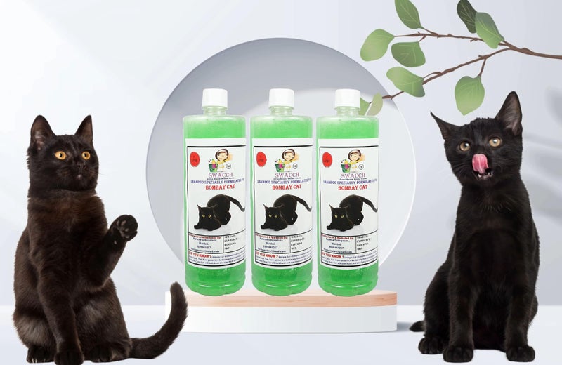 Swacch Shampoo Specially Formulated for Bombay Cat (1 Litre) (Pack of 3) Neem Alovera - Image 1