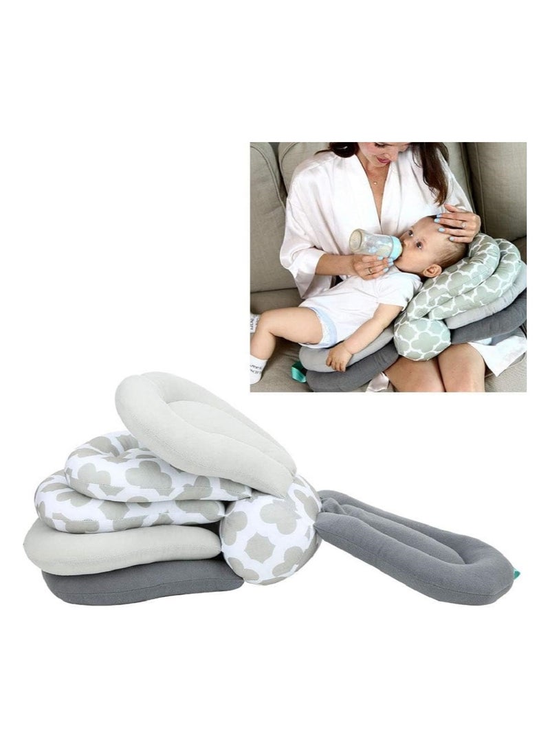 Soft cotton newborn nursing pillow for mother, adjustable height, with fixing strap