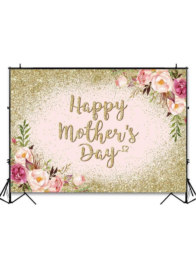 Avezano Glitter Gold Happy Mother'S Day Backdrop For Thanks Mother Party Photoshoot Photography Background Blush Pink Golden Glitters Dots Floral Mom'S Day Party Decorations Backdrops (7X5Ft)  - Image 4